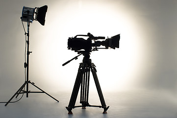 Image showing TV the camera in studio.