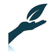 Image showing Hand Holding Leaf Icon