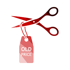 Image showing Scissors Cut Old Price Tag Icon