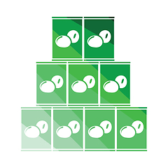 Image showing Stack of olive cans icon