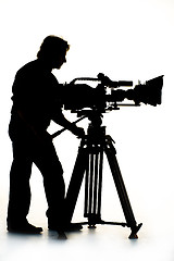 Image showing TV the camera in studio.