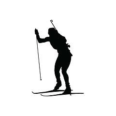 Image showing Biathlon sportsman silhouette