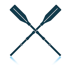 Image showing Icon of  boat oars