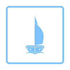 Image showing Sail Yacht Icon Front View