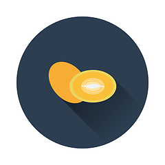 Image showing Flat design icon of Melon