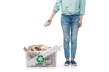 Image showing woman sorting paper waste