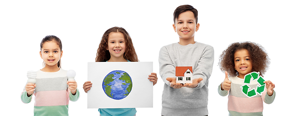 Image showing international group of eco friendly children