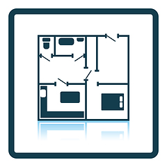 Image showing Icon of apartment plan