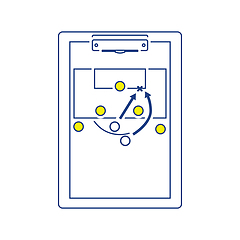 Image showing Icon of football coach tablet with game plan
