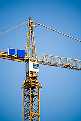 Image showing crane tower against blue sky