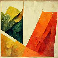 Image showing Minimalist illustration with vegetables. Vintage style.