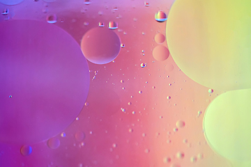 Image showing Rainbow abstract defocused background picture made with oil, water and soap