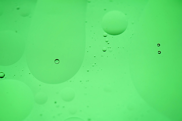 Image showing Green mint abstract background picture made with oil, water and soap
