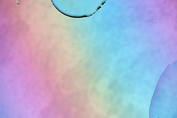 Image showing Defocused pastel colored abstract background picture made with oil, water and soap