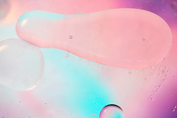 Image showing Defocused pastel colored abstract background picture made with oil, water and soap