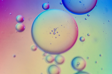 Image showing Multicolored abstract defocused background picture made with oil, water and soap