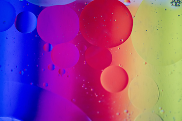 Image showing Rainbow abstract defocused background picture made with oil, water and soap