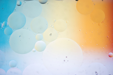 Image showing Rainbow abstract background picture made with oil, water and soap