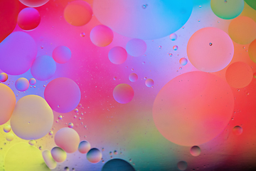 Image showing Rainbow abstract background picture made with oil, water and soap