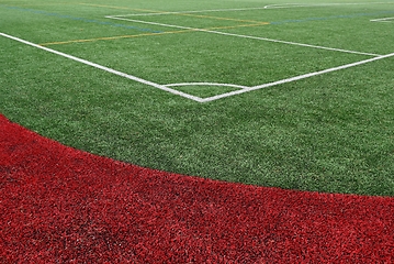 Image showing stadium field with artificial turf 