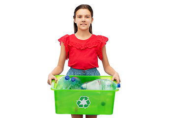 Image showing smiling girl sorting plastic waste