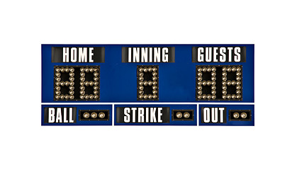 Image showing scoreboard baseball isolated