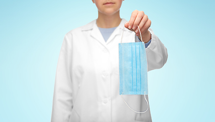 Image showing female doctor showing medical mask