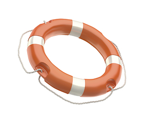 Image showing Orange lifebuoy ring