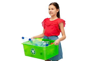 Image showing smiling girl sorting plastic waste