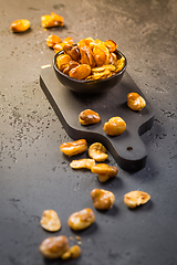 Image showing Healthy snack - crispy roasted white beans