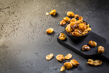 Image showing Healthy snack - crispy roasted white beans