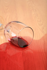 Image showing wine glass spilled