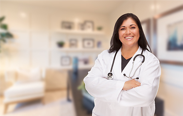 Image showing Female Hispanic Doctor or Nurse Standing in Her Office