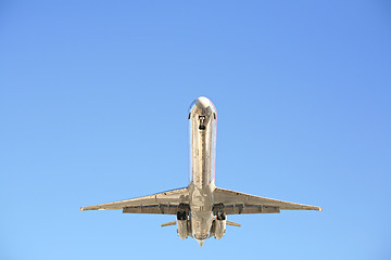 Image showing airplane against clear blue sky