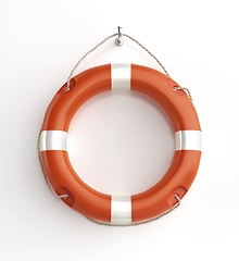 Image showing Orange lifebuoy ring