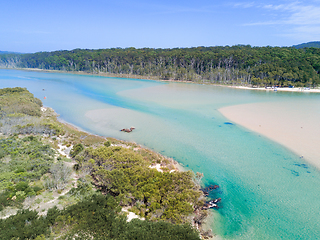 Image showing Aerial views of pristine waterways