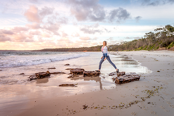 Image showing Pretty sky over the beach at Jervis Bay
