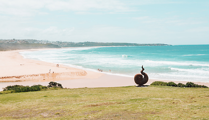 Image showing Sand and sea beach summer vibes landscape