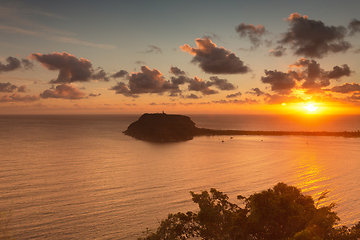 Image showing Sunrise over Palm Beach and Barenjoey Lighthouse