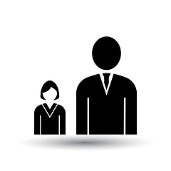 Image showing Man Boss With Subordinate Lady Icon