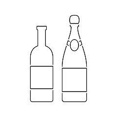 Image showing Wine and champagne bottles icon