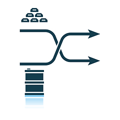 Image showing Gold and oil comparison chart icon