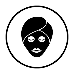 Image showing Woman Head With Moisturizing Mask Icon