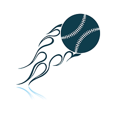 Image showing Baseball Fire Ball Icon