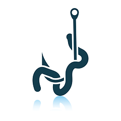 Image showing Icon of worm on hook