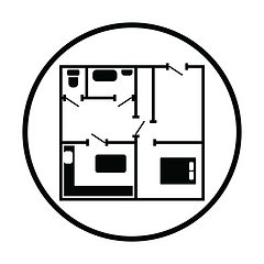 Image showing Icon of apartment plan