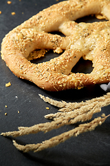 Image showing close up of cheese bread on kitchen table