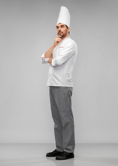 Image showing thinking male chef in toque