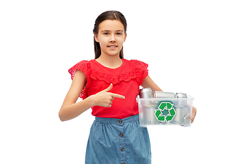 Image showing smiling girl sorting metallic waste