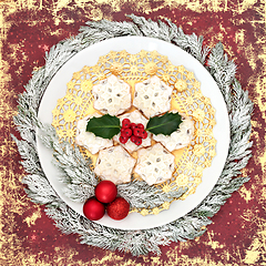 Image showing Festive Christmas Traditional Mince Pies 